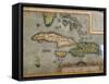 Map of Antilles Islands-null-Framed Stretched Canvas