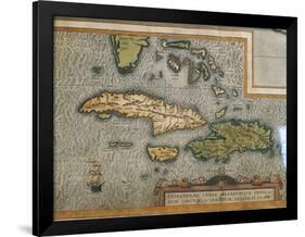 Map of Antilles Islands-null-Framed Giclee Print