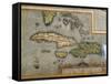 Map of Antilles Islands-null-Framed Stretched Canvas