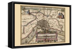 Map of Antwerp, Belgium-Pieter Van der Keere-Framed Stretched Canvas