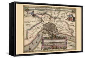 Map of Antwerp, Belgium-Pieter Van der Keere-Framed Stretched Canvas