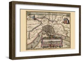 Map of Antwerp, Belgium-Pieter Van der Keere-Framed Art Print