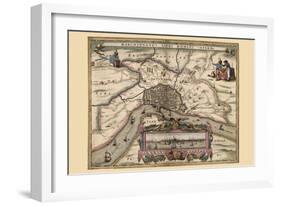 Map of Antwerp, Belgium-Pieter Van der Keere-Framed Art Print