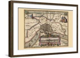 Map of Antwerp, Belgium-Pieter Van der Keere-Framed Art Print