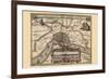 Map of Antwerp, Belgium-Pieter Van der Keere-Framed Premium Giclee Print