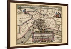 Map of Antwerp, Belgium-Pieter Van der Keere-Framed Art Print
