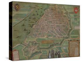 Map of Antwerp, from "Civitates Orbis Terrarum" by Georg Braun and Frans Hogenburg, circa 1572-Joris Hoefnagel-Stretched Canvas