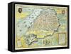 Map of Antwerp-null-Framed Stretched Canvas