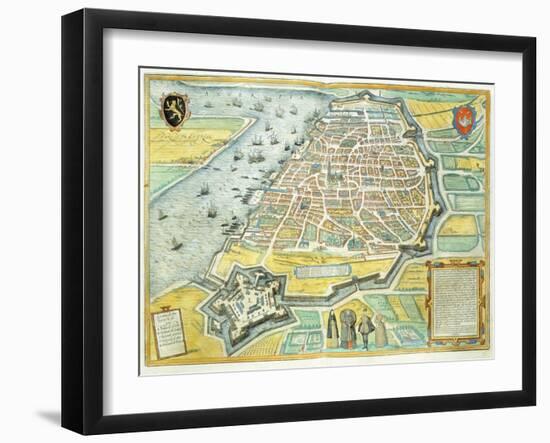 Map of Antwerp-null-Framed Giclee Print