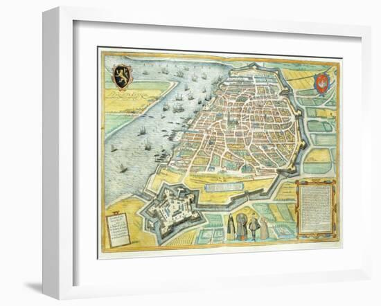 Map of Antwerp-null-Framed Giclee Print