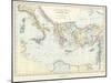 Map of Apostle Paul's missionary journeys in the mediterranean-Philip Richard Morris-Mounted Giclee Print
