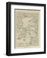 Map of Arctic Region Indicating Route Followed by Explorer Fridtjof Nansen on Board of Ship-null-Framed Giclee Print