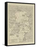 Map of Arctic Region Indicating Route Followed by Explorer Fridtjof Nansen on Board of Ship-null-Framed Stretched Canvas