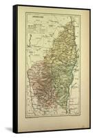 Map of Ardêche France-null-Framed Stretched Canvas