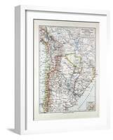 Map of Argentinia Chile Bolivia Uruguay and Paraguay 1899-null-Framed Giclee Print