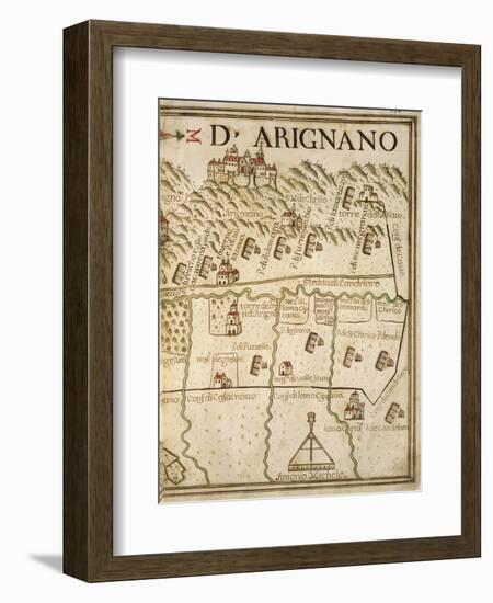 Map of Arignano, Italy, from the Atlas Atlante Delle Locazioni, 1687-1697-Antonio and Nunzio Michele-Framed Giclee Print