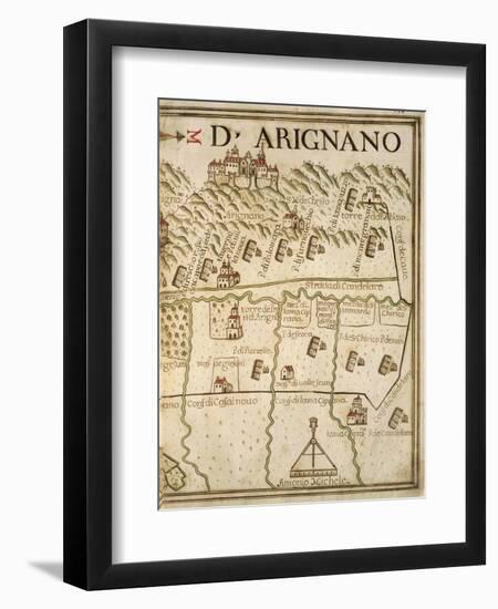 Map of Arignano, Italy, from the Atlas Atlante Delle Locazioni, 1687-1697-Antonio and Nunzio Michele-Framed Giclee Print