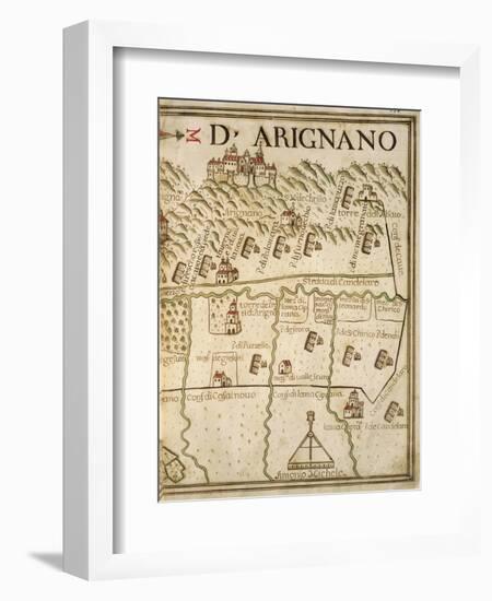 Map of Arignano, Italy, from the Atlas Atlante Delle Locazioni, 1687-1697-Antonio and Nunzio Michele-Framed Giclee Print