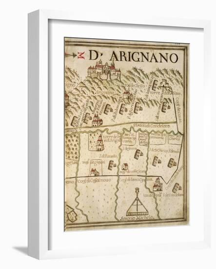 Map of Arignano, Italy, from the Atlas Atlante Delle Locazioni, 1687-1697-Antonio and Nunzio Michele-Framed Giclee Print