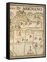 Map of Arignano, Italy, from the Atlas Atlante Delle Locazioni, 1687-1697-Antonio and Nunzio Michele-Framed Stretched Canvas