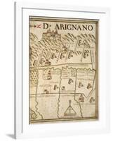 Map of Arignano, Italy, from the Atlas Atlante Delle Locazioni, 1687-1697-Antonio and Nunzio Michele-Framed Giclee Print