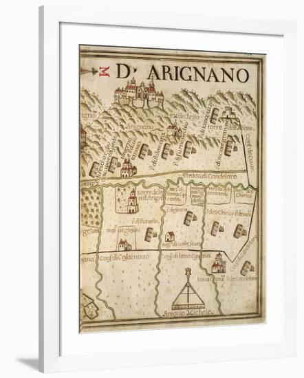 Map of Arignano, Italy, from the Atlas Atlante Delle Locazioni, 1687-1697-Antonio and Nunzio Michele-Framed Giclee Print