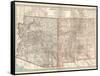 Map of Arizona and New Mexico. United States-Encyclopaedia Britannica-Framed Stretched Canvas