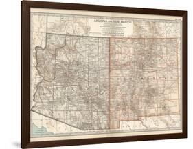 Map of Arizona and New Mexico. United States-Encyclopaedia Britannica-Framed Art Print