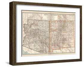 Map of Arizona and New Mexico. United States-Encyclopaedia Britannica-Framed Art Print