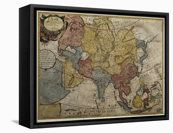 Map of Asia, 1700-Guillaume De L'Isle-Framed Stretched Canvas
