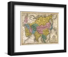 Map of Asia, c.1839-Samuel Augustus Mitchell-Framed Art Print