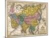 Map of Asia, c.1839-Samuel Augustus Mitchell-Mounted Art Print