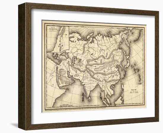 Map of Asia, c.1839-Samuel Augustus Mitchell-Framed Art Print