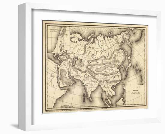 Map of Asia, c.1839-Samuel Augustus Mitchell-Framed Art Print