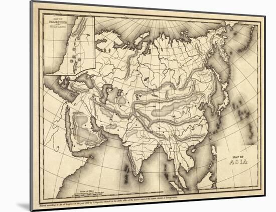 Map of Asia, c.1839-Samuel Augustus Mitchell-Mounted Art Print