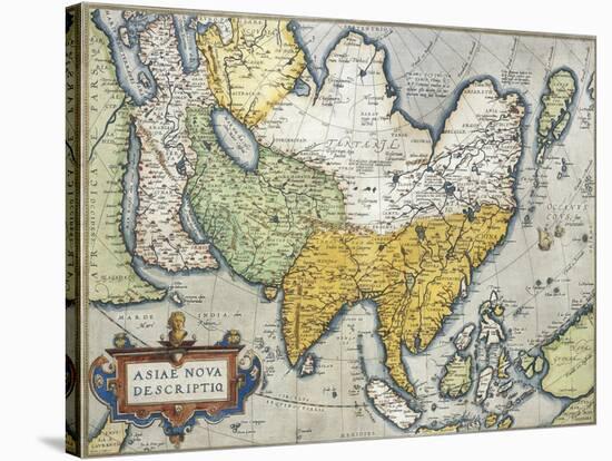 Map of Asia, from Theatrum Orbis Terrarum by Abraham Ortelius, 1528-1598, Antwerp, 1570-null-Stretched Canvas