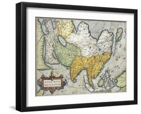 Map of Asia, from Theatrum Orbis Terrarum by Abraham Ortelius, 1528-1598, Antwerp, 1570-null-Framed Giclee Print