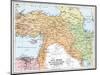 Map of Asia Minor and the Caucasus Region and Mesopotamia at the Beginning of the First World War-null-Mounted Premium Giclee Print