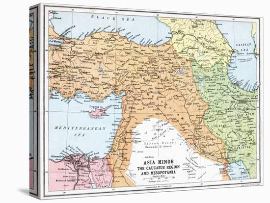 Map of Asia Minor and the Caucasus Region and Mesopotamia at the Beginning of the First World War-null-Stretched Canvas