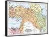 Map of Asia Minor and the Caucasus Region and Mesopotamia at the Beginning of the First World War-null-Framed Stretched Canvas