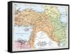 Map of Asia Minor and the Caucasus Region and Mesopotamia at the Beginning of the First World War-null-Framed Stretched Canvas