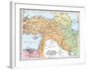 Map of Asia Minor and the Caucasus Region and Mesopotamia at the Beginning of the First World War-null-Framed Giclee Print