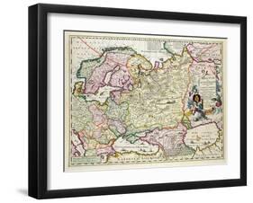 Map of Asia Minor: Norway, Sweden, Denmark, Lapland, Poland, Turkey, Russia and Moscow, c.1626-Nicolas Visscher-Framed Giclee Print