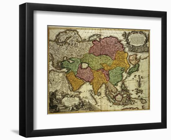 Map of Asia, Nuremberg, circa 1730-Johann Baptista Homann-Framed Giclee Print