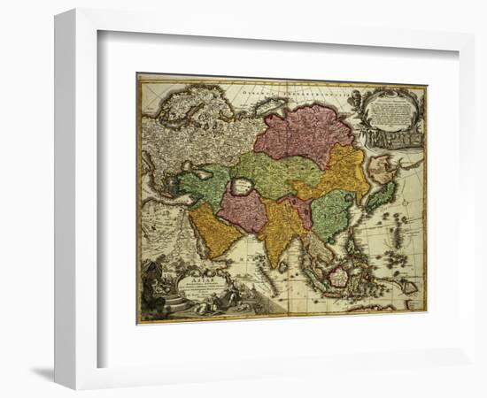 Map of Asia, Nuremberg, circa 1730-Johann Baptista Homann-Framed Giclee Print