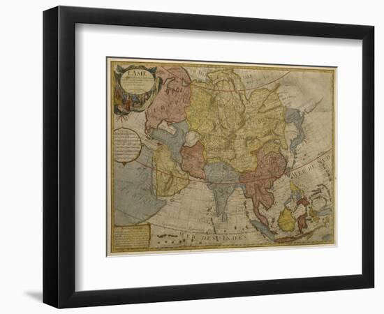 Map of Asia, Published in 1700, Paris-Guillaume Delisle-Framed Premium Giclee Print