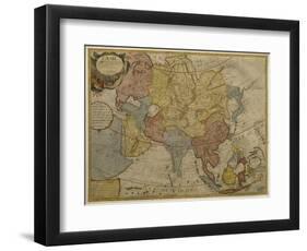 Map of Asia, Published in 1700, Paris-Guillaume Delisle-Framed Premium Giclee Print