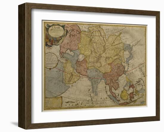 Map of Asia, Published in 1700, Paris-Guillaume Delisle-Framed Giclee Print