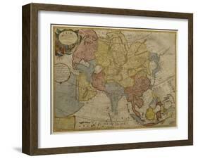 Map of Asia, Published in 1700, Paris-Guillaume Delisle-Framed Giclee Print