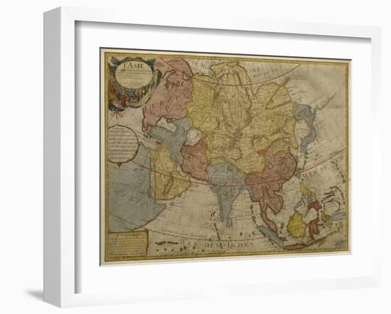 Map of Asia, Published in 1700, Paris-Guillaume Delisle-Framed Giclee Print